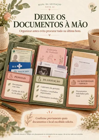 Deixe os documentos à mão